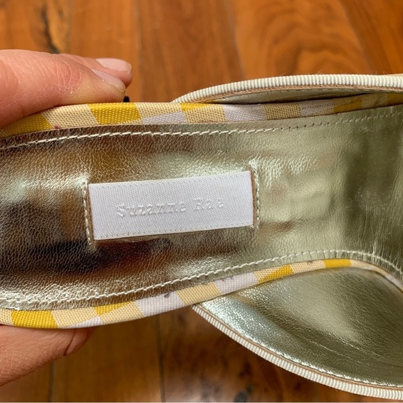 Suzanna Rae Vichy Mule Yellow Gingham Vamp Shoes 42 12 - Picture 10 of 12